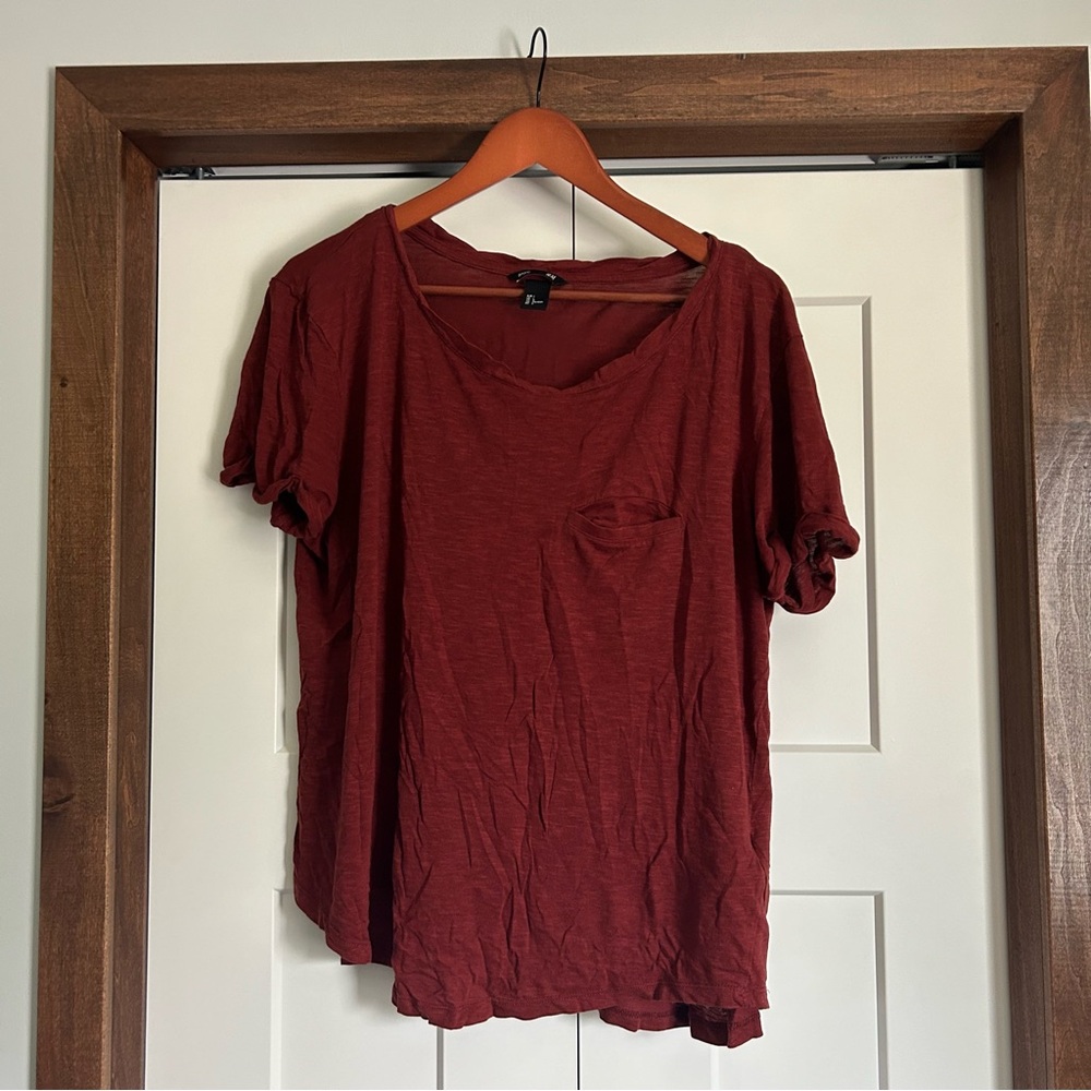 [H&M] Basic Deep Red/Orange Tee - Picture 6 of 7